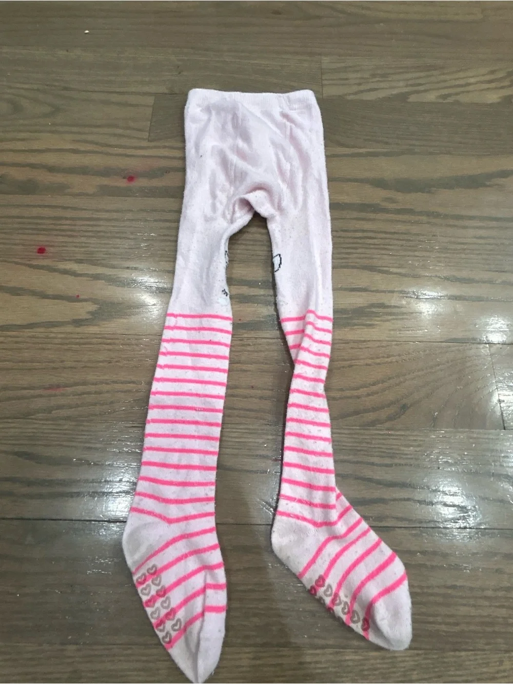 The Children’s Place Unicorn Pink Striped Tights Girls 2T–3T Grip Bottom